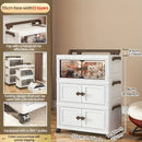 Axyaa 3-5 Tier Storage Cart - Wide Foldable Rolling Cabinet for Home Organization
