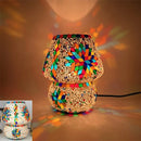 Mosaic Glass Mushroom Table Lamps by Axyaa: LED Night Lights for Bedroom Decor