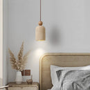 Axyaa Yellow Travertine LED Pendant Lamp Wood Stone Hanging Light
