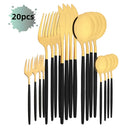 Axyaa Rose Gold Stainless Steel Cutlery Set - 20 Piece Dinnerware Flatware