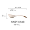 Axyaa Coarse Pottery Spoons: Long-handled Creative Ceramic Tableware Soup Spoons