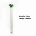Axyaa Cactus Glass Stir Stick: Colorful, Long Handle for Cocktails, Juice, Coffee