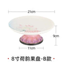 Axyaa Hand-Painted Lotus Relief Ceramic Fruit Tray