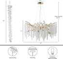 Axyaa Crystal Branch Chandelier - Modern & Elegant Lighting for Living Room & Restaurant