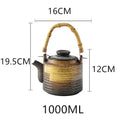 Axyaa Hand-Painted Ceramic Teapot with Handle, Retro Style for Home, Hotel, Restaurant