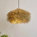 Axyaa Rattan Hanging Lamp Ceiling Chandelier Loft Decor LED Grass Pendant Lights
