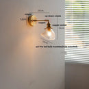 Axyaa Brass Clear Glass LED Wall Lights Up Down Rotate Bedside Lamp