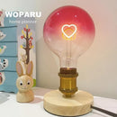 Axyaa Gradient Pink LED Filament Heart Light Bulb - E27 Dimmable Romantic Warm Light