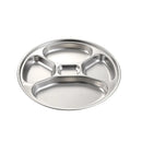 Axyaa Stainless Steel Four Compartment Plate for Kids and Adults