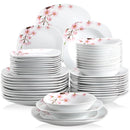 Axyaa 48-Piece Porcelain Ceramic Dinnerware Set for 12: Plates and Bowls