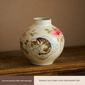 Axyaa Hand-painted Cat Ceramic Vases for Cute Hydroponic Flower Arrangements