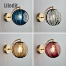 Nordic Golden Glass Ball Sconce Light Fixture for Home Living Room by Axyaa