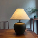 Axyaa Japanese Jar Table Lamp for Wabi Sabi Decor in Living Room or Bedroom