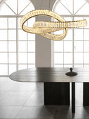 Axyaa Crystal Ribbon Luxury Chandelier Pendant Light - Modern Designer LED Ceiling Lamp
