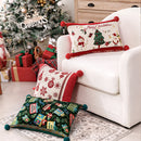 Axyaa Red Snowflake Cushion Cover - Christmas Sofa Pillowcase