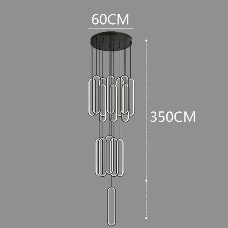 Axyaa Staircase Chandeliers: Modern LED Pendant Light Lamps for Living Room