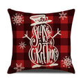 Axyaa Christmas Linen Print Throw Pillow Cover for Home Sofa, Living Room and Bedroom
