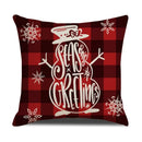 Axyaa Christmas Linen Print Throw Pillow Cover for Home Sofa, Living Room and Bedroom