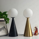 Axyaa Glass Ball Table Lamp with Creative Brass Cone Design