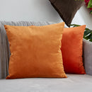 Axyaa Velvet Pillow Cover: Orange & Yellow Nordic Style Soft Sofa Cushion