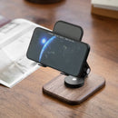 Axyaa Walnut Wood Mobile Stand for iPad Tablet, Adjustable Lifting and Rotating Bracket