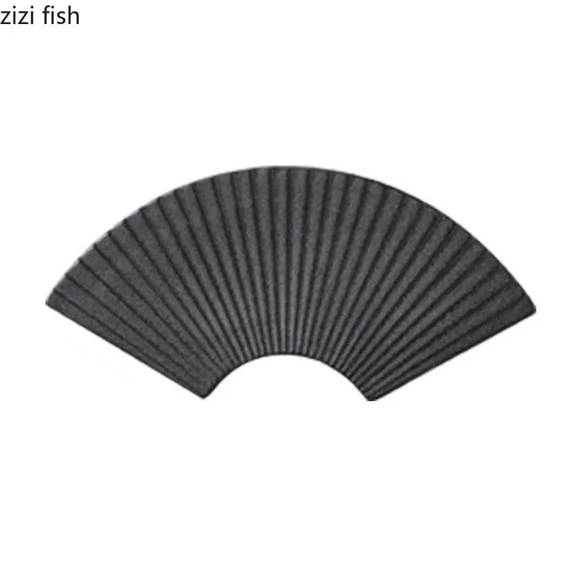 Axya Ceramic Fan-Shaped Sushi Plate Set - Striped Creative Dining Tableware