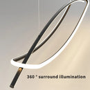 Axyaa Modern Minimalist Dining Table Pendant Lights with LED Bar Hanging Fixtures