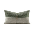 Axyaa Luxury Horsehair Leather Sofa Waist Pillow 30x50cm Silver-Green