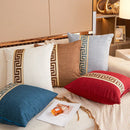 Axyaa Greek Key Jacquard Pattern Pillowcase 45x45cm Cozy Farmhouse Cushion Cover