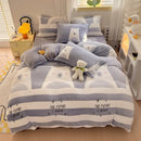 Axyaa Cartoon Style Fluffy Coral Fleece Duvet Cover - Queen/King Size