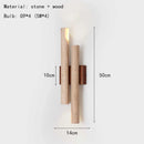 Axyaa Cylindrical Stone Wall Light Sconce, G9 Bulb, Parlor, Bedroom, Stairs, Dining Room