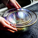 Axya™ Rainbow Glass Dinner Plates with Gold Inlay - Set of 4
