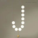 Axyaa Luxury Pendant Light: Necklace Shape Chandelier with White Glass Ball