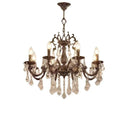 Axyaa Copper Candle Crystal Pendant Chandelier for Elegant Living Room & Bedroom Décor
