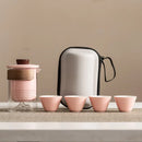 Axyaa Kung Fu Companion Glass Tea Set with Hand Grip Teapot