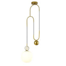 Axyaa Glass Ball Pulley Pendant Light Fixture for Indoor Living Room and Bedroom