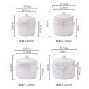 Axya Ceramic Stew Pot with Double Lid for Korean Bird's Nest Desserts