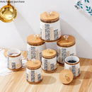 Axya Bamboo Lid Ceramic Airtight Kitchen Storage Jar