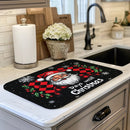Axyaa Santa Kitchen Draining Mat - Quick Dry Dish Drainer Mat - Absorbent Countertop Drying Pad
