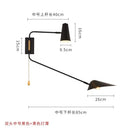 Axyaa Copper Swing Arm Wall Lamp Double Head LED E27 Gold/Black/White - Bedroom Sofas
