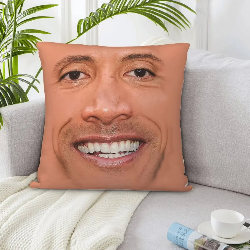 Axyaa Rock Face Cushion Cover: Funny Meme Throw Pillow for Home Decoration