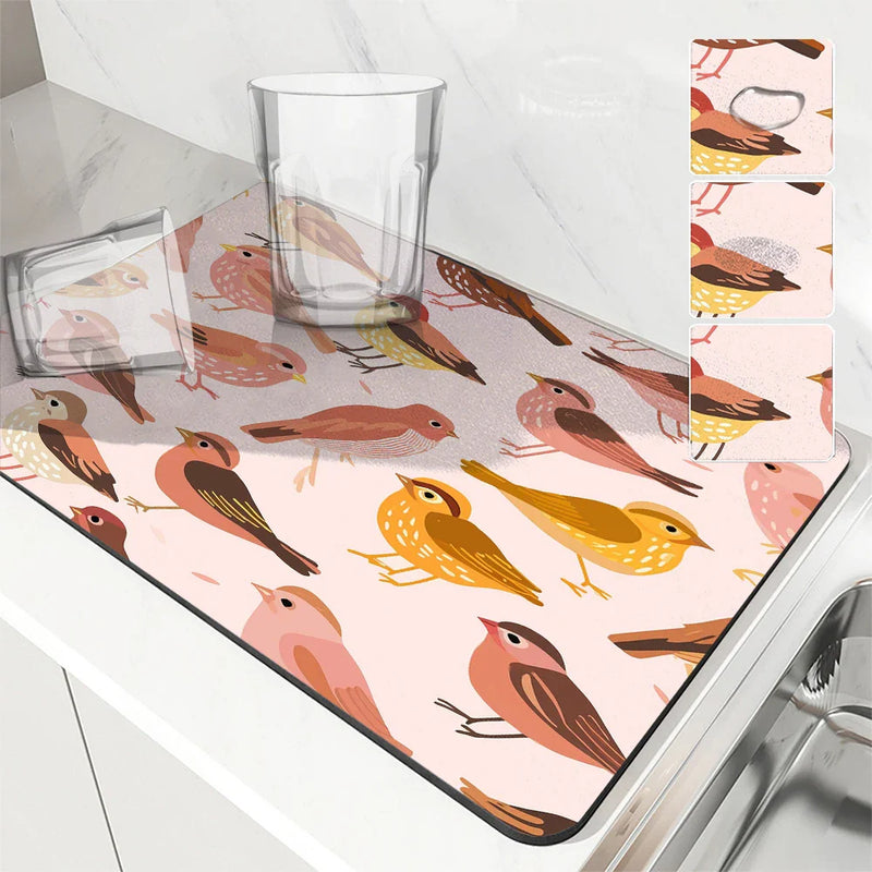 Axyaa Absorbent Square Drain Pad Set for Kitchen and Bathroom