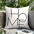 Axyaa Contemporary "HOME" Printed Pillow Covers, 18x18 Inch - Black & White
