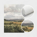Country retro Wall Art Oil Painting, Sky Hetian Wild Scenery Canvas, Rustic Farmhouse Decor by Axyaa