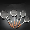 Axyaa Stainless Steel Mesh Colander with Wood Handle - Multi-purpose Kitchen Strainer