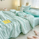 Axyaa Seersucker Quilted Summer Comforter | Machine Washable Refreshing Blanket