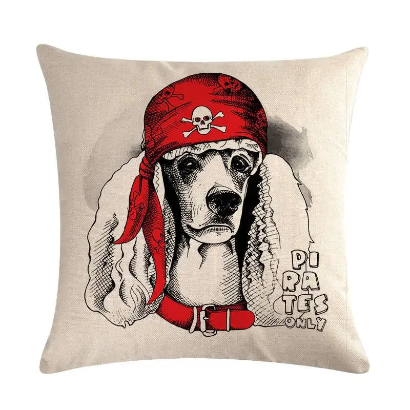 Axyaa Cartoon Animal Flax Cushion Cover for Sofa - Fashionable and Fun Design