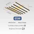 Axyaa Nordic Art Line Acrylic LED Ceiling Chandelier - Modern Home Decor Lighting
