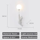 Axyaa White Bear 3D Moon Wall Light for Bedroom Decoration