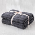 Axyaa Cozy Cable Knit Throw Blanket for Twin Queen Bed